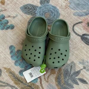 CROCS Kids Moss Green Clogs